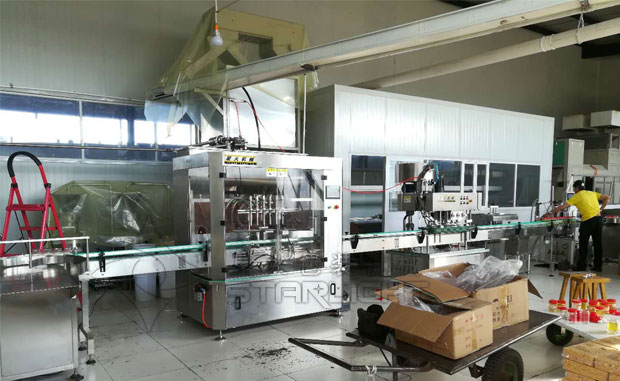 星火枇杷膏灌裝生產(chǎn)線展示