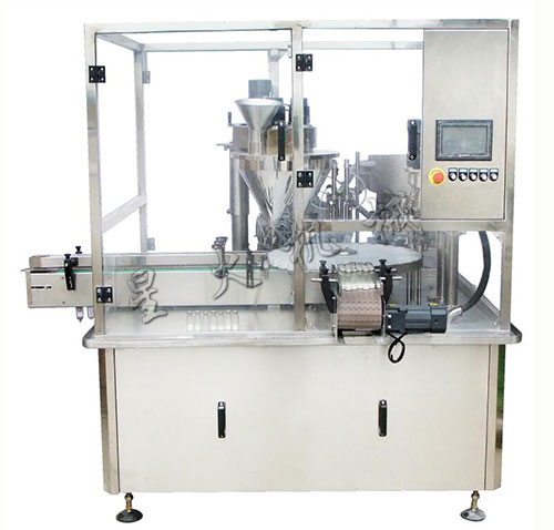 膠原蛋白粉粉劑灌裝機-全自動粉劑灌裝旋蓋機